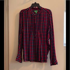 Dip Red/Black Plaid Long-Sleeve Blouse